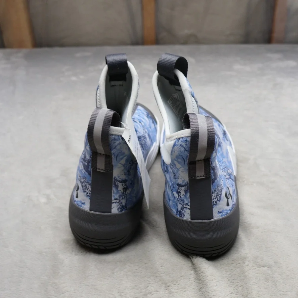 Under‎ Armour Mens 9 Deck Boots Blue Camo Shoreman Waterproof Fishing Ankle NEW